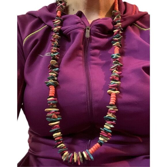 Vibrant Wood Bead Bohemian Necklace - Picture 2 of 6
